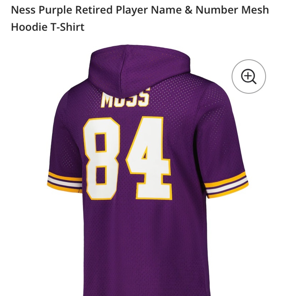 Mitchell & Ness Purple Mesh Hoodie with Number 84